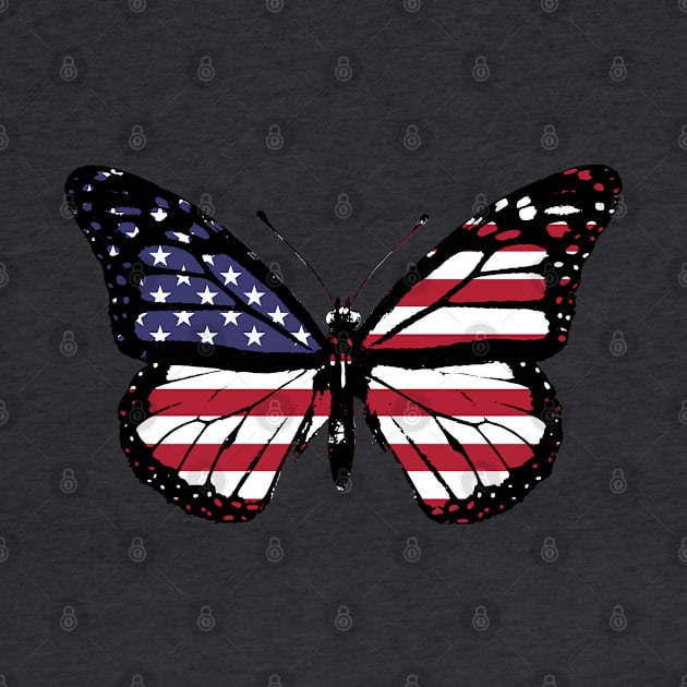 United States of America Monarch Butterfly Flag of America To Celebrate National Independence of US by Mochabonk